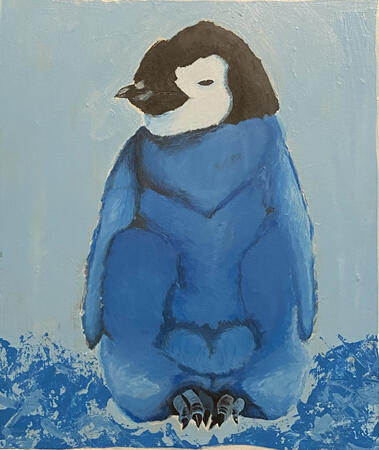 "Penguin" - Monochromatic Portrait [Acrylic]