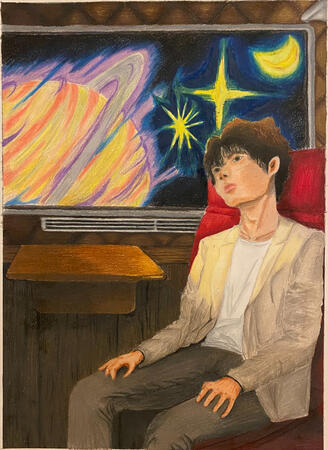 "For Jason" - Self Portrait [Graphite and colored pencils]