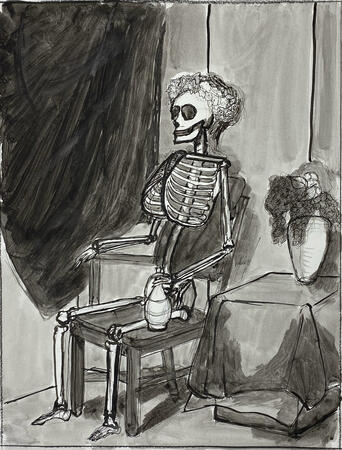 Skeleton Study (with style) [Indian Ink and Pen]